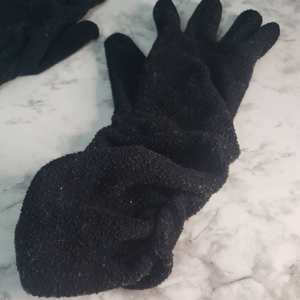 ‎Black Long Polyester Gloves - Picture 2 of 4